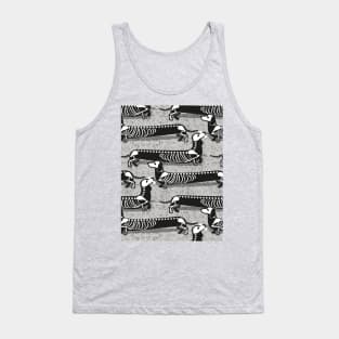 Spooktacular long dachshunds skeleton // pattern // light grey background skeleton dogs Tank Top